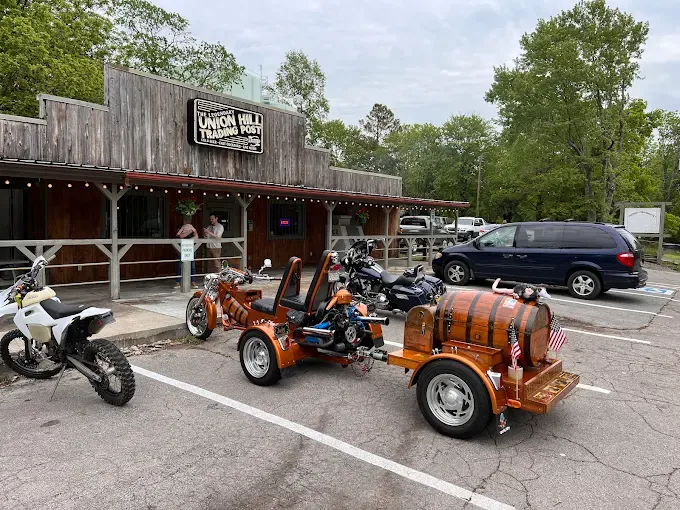 <p>Margaritas on the patio are always popular - fresh organic juice and a great selection of 100% agave tequila. The Billionaire Marg is a strong and rich version of a Cadillac with Quintaliza Tequila. Regulars also love the shot & beer combos like the Kickstarter featuring a high life pony and a shot of Standard Proof local cinnamon whiskey.</p>
 at Union Hill Trading Post